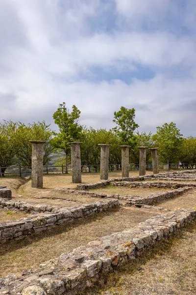 Juliobriga Kalıntıları Roma Cantabria Nın Önemli Şehir Merkezi Geleneksel Olarak Stok Fotoğraf