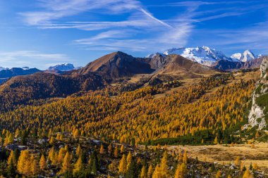 Landscape near Livinallongo del Col di Lana and Valparola Pass, Dolomites Alps, South Tyrol, Italy clipart
