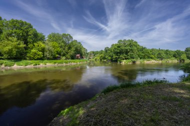 Morava ve Dyje nehirlerinin birleşimi, Zahorie (CHKO Zahorie), Avusturya, Slovakya ve Çek Cumhuriyeti 'nin üçlü sınırı