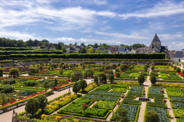 Chateau de Villandry, UNESCO Dünya Mirası Sitesi, Villandry, Indre-et-Loire, Pays de la Loire, Fransa