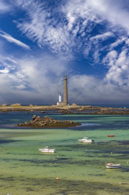 Virgin Adası Deniz Feneri (Phare de Lile Vierge), Plouguerneau, Finistere, Brittany, Fransa