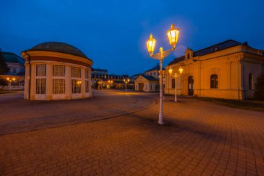 Akşamları Frantiskovy Lazne spa kasabası, UNESCO Dünya Mirası Sitesi, Batı Bohemya, Çek Cumhuriyeti