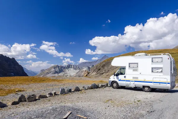 stock image Van life near Col de l'Iseran, Savoy, France