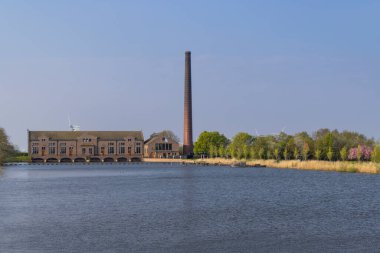 Ir. D. F. Woudagemaal is the largest steam pumping station ever built in world, UNESCO site, Lemmer, Friesland, Netherlands clipart