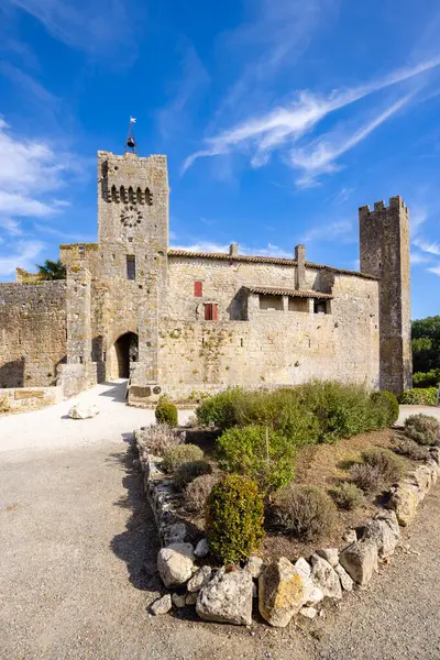 stock image Larressingle on route to Santiago de Compostela, departement Gers, Occitanie, France