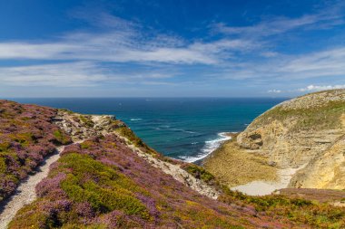 Cap de la Chevre, Crozon, Brittany, Fransa 'da manzara