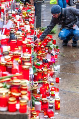 Eski cumhurbaşkanı Vaclav Havel 'in Aralık 2011' deki ölümünden sonra, Prag, Çek Cumhuriyeti