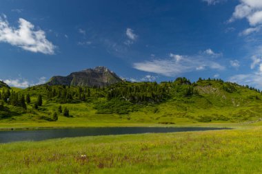 Kalbelesee yakınlarındaki manzara, Hochtann Dağı Geçidi, Warth, Vorarlberg, Avusturya