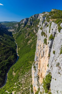 Mountain landscape width Canyon of Verdon River (Verdon Gorge) in Provence, France