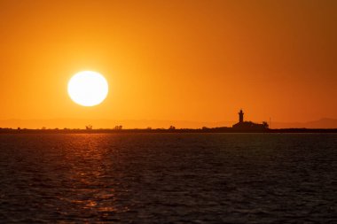 Deniz feneri Phare de la Gacholle, Parc Naturel bölgesel de Camargue, Provence, Fransa