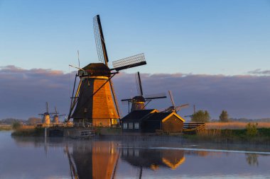 Traditional Dutch windmills in Kinderdijk - Unesco site, The Netherlands