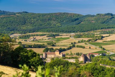 Chateau de Berze-le-Chatel kalesi, Saone-et-Loire kalkışı, Burgundy, Fransa