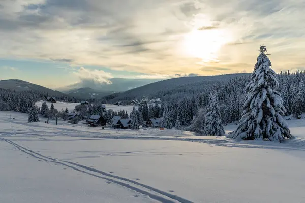 stock image Winter landscape around Mala Upa, Giant Mountains (Krkonose), Eastern Bohemia, Czech Republic