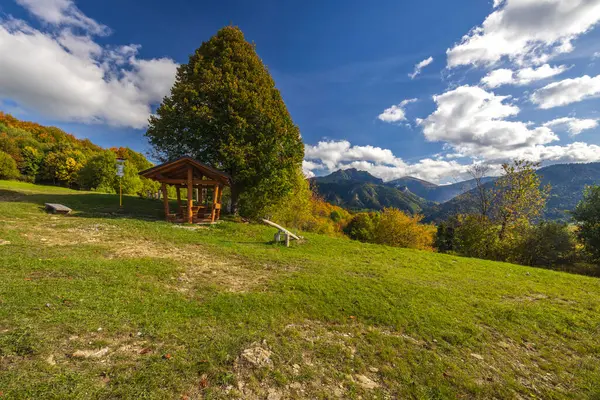 stock image Autumn landscape in Mala Fatra National Park with Velky Rozsutec peak, Slovakia