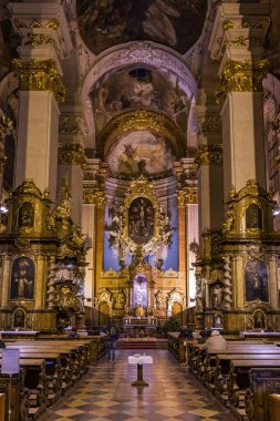 interior of  Saint Giles church in Prague, Czech Republic clipart