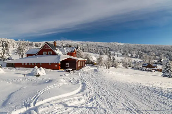 stock image Winter landscape around Mala Upa, Giant Mountains (Krkonose), Northern Bohemia, Czech Republic