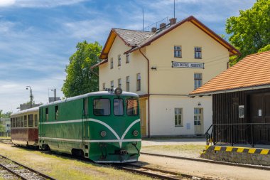 Narrow gauge railway Jindrichuv Hradec to Nova Bystrice, station Nova Bystrice, Czech Republic clipart