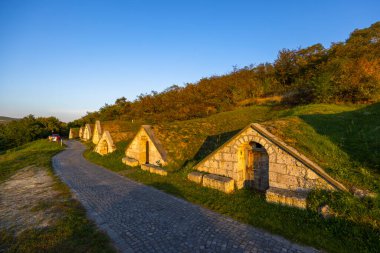 Autumnal Gombos-hegyi pincesor in Hercegkut, UNESCO site, Great Plain, North Hungary clipart