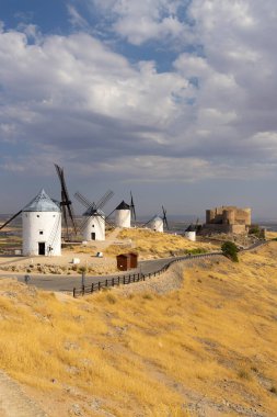 windmills and castle of Consuegra, Castilla La Mancha, Spain