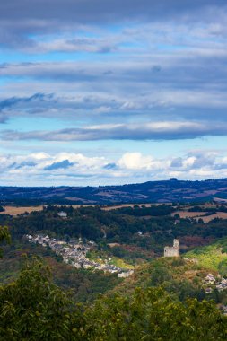 Najac, Aveyron, Güney Fransa 'daki kale ve köy