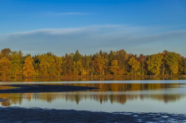 Typical autumn landscape in Trebonsko region in Southern Bohemia, Czech Republic clipart