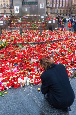 Eski cumhurbaşkanı Vaclav Havel 'in Aralık 2011' deki ölümünden sonra, Prag, Çek Cumhuriyeti