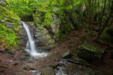 Starohutiansky waterfall near Nova Bana and Zarnovica, Pohronsky Inovec mountains, Slovakia clipart