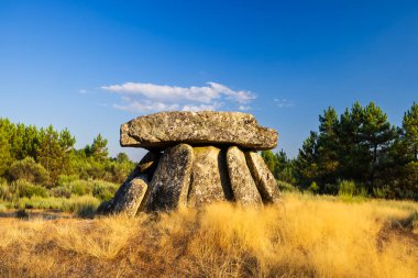 Alijo yakınlarındaki Dolmen Anta de Fonte Coberta, Vila Cha, Portekiz