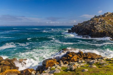 Landscape near Phare du Millier, Beuzec-Cap-Sizu, Brittany, France clipart