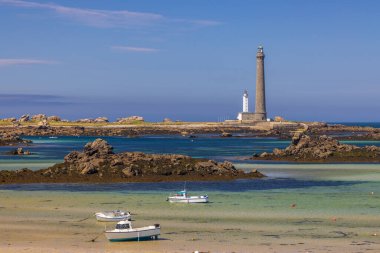 Virgin Adası Deniz Feneri (Phare de Lile Vierge), Plouguerneau, Finistere, Brittany, Fransa