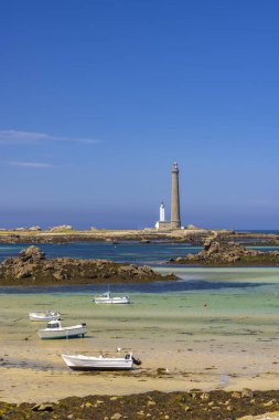 Virgin Adası Deniz Feneri (Phare de Lile Vierge), Plouguerneau, Finistere, Brittany, Fransa