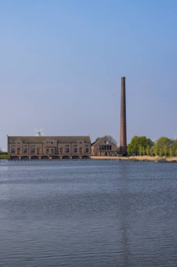Efendim. D. F. Woudagemaal, UNESCO, Lemmer, Friesland, Hollanda 'da dünyanın en büyük buhar pompalama istasyonu.