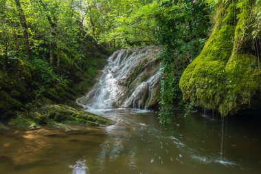 Waterfall Cascade d'Autoire near Autoire in French highlands, departement Lot, Midi-Pyrenees, France clipart