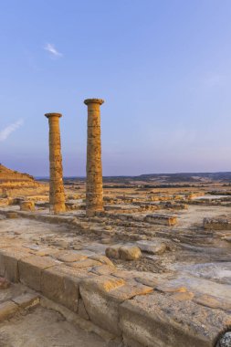 Los Banales, İspanya 'nın Zaragoza ili Uncastillo yakınlarındaki Roma arkeolojik bölgesi.
