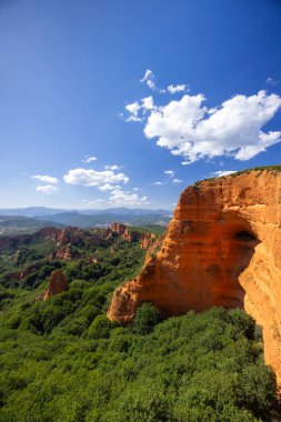 Las Medulas (Monumento Natural de Las Medulas), Ponferrada yakınlarındaki Roma altın madeni, UNESCO dünya mirası bölgesi, Kastilya ve Leon, İspanya