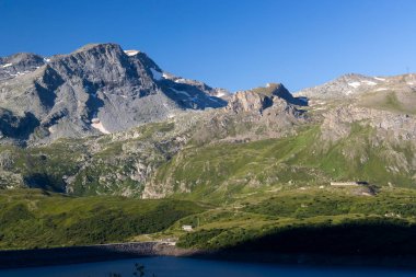 Lac du Mont Cenis yakınlarındaki manzara, Savoy, Fransa