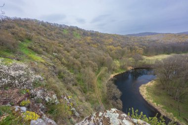Uberstieg 'den Thaya nehrinin manzarası, Ulusal Park Thayatal, Aşağı Avusturya, Avusturya