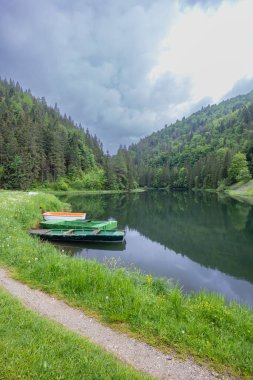 Landscape near Dedinky and Stratena with Hnilec river, National Park Slovak Paradise, Slovakia clipart