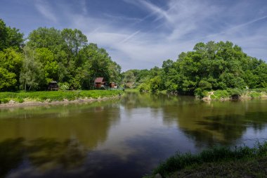 Confluence of Morava and Dyje rivers, Zahorie (CHKO Zahorie), triple border of Austria, Slovakia and Czech Republic clipart