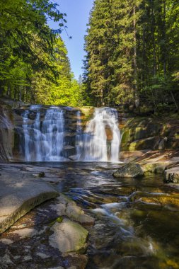 Waterfall Mumlava near Harachov, Giant Mountains (Krkonose), Eastern Bohemia, Czech Republic clipart