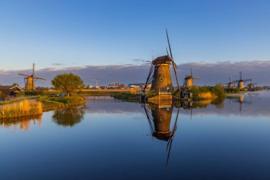 Traditional Dutch windmills in Kinderdijk - Unesco site, The Netherlands