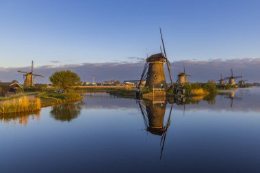 Traditional Dutch windmills in Kinderdijk - Unesco site, The Netherlands clipart