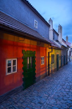 Golden Alley in Prague Castle, long row of small houses, Prague, Czech Republic clipart