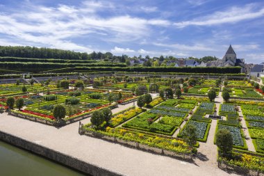 Chateau de Villandry, UNESCO Dünya Mirası Sitesi, Villandry, Indre-et-Loire, Pays de la Loire, Fransa