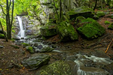 Starohutiansky waterfall near Nova Bana and Zarnovica, Pohronsky Inovec mountains, Slovakia clipart