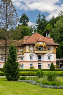 Güney Moravya, Çek Cumhuriyeti 'nde Luhacovice, pitoresk spa kasabası