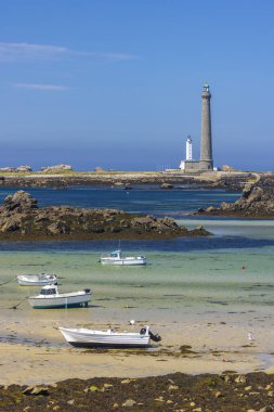 Virgin Adası Deniz Feneri (Phare de Lile Vierge), Plouguerneau, Finistere, Brittany, Fransa