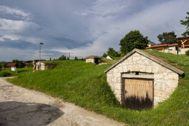 Wine cellar (Tufove pivnice), Velka Trna, Kosice country, Zemplin region, Slovakia clipart