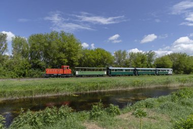 Narrow gauge railway from Balatonfenyves to Csisztafurdo near Balaton, Somogy region, Hungary clipart