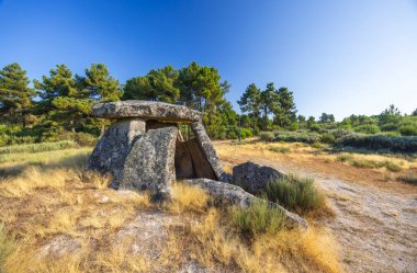 Alijo yakınlarındaki Dolmen Anta de Fonte Coberta, Vila Cha, Portekiz